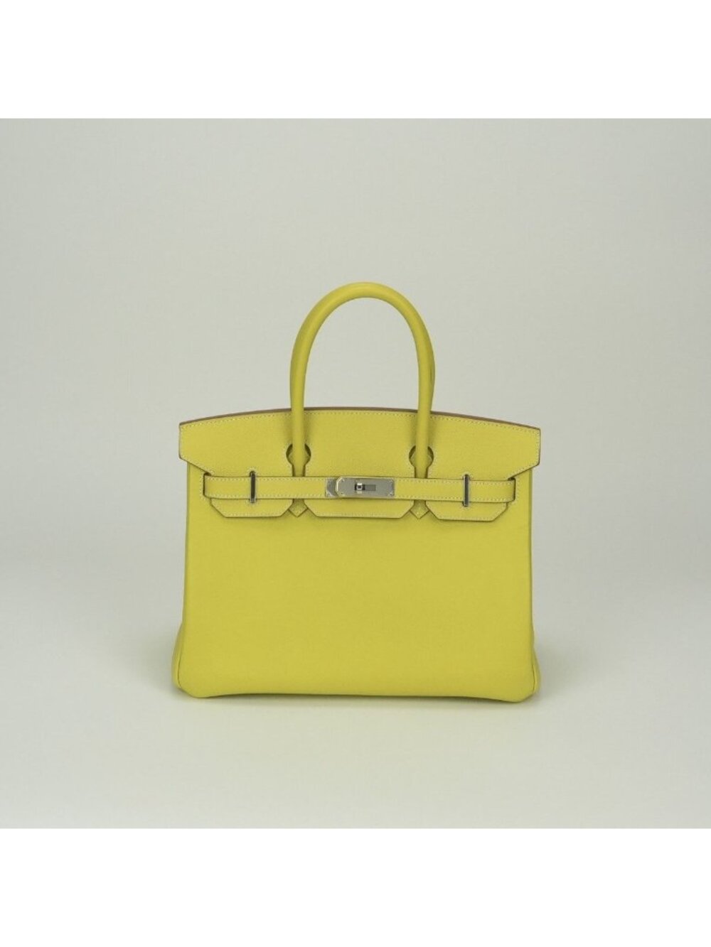Hermes Birkin 30 Candy Tote Bag Epsom Soufflet Soufre Grimet Gray Mouette Yellow